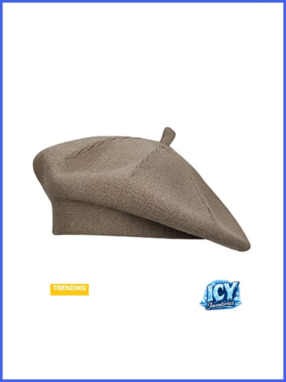 Stretchy Knit French Beret Hat Solid Color Reversible Beanie